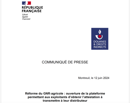 REFORME DE LA COMMERCIALISATION DU GNR 1ER JUILLET 2024